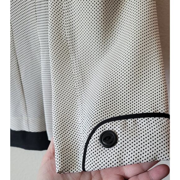 Jones New York Black Polk-a-Dot White Blazer Dress Jacket, Sz. Approx. 6 - Picture 3 of 9